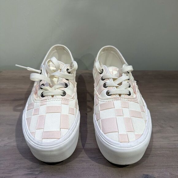 Vans - Stackform Woven Check Lace Up Platform Sneakers - Picture 4 of 6